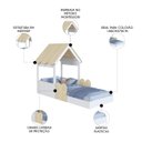 Ver imagem 3 de Cama Solteiro Infantil Montessoriana Casinha Nana Branco/carvalho C06 - Mpozenato