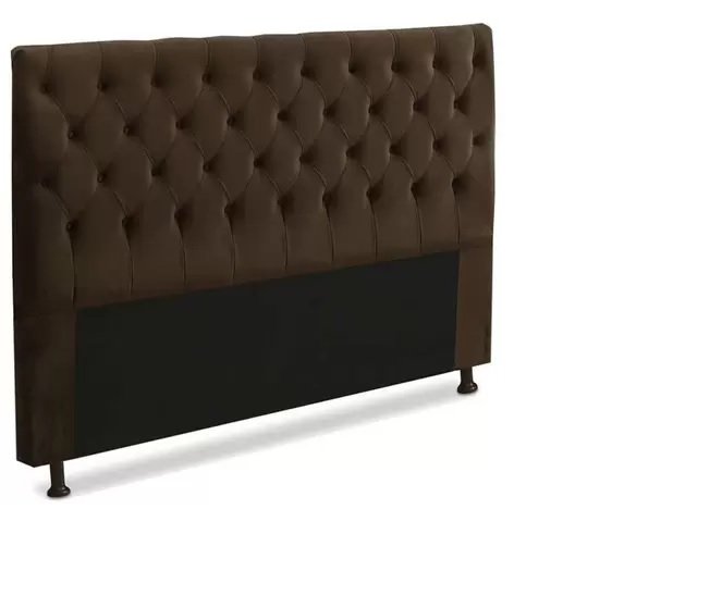 Cabeceira Cristal 1,60 Cm Para Cama Box Queen Suede Marrom