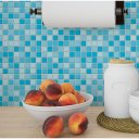Ver imagem 2 de Papel de Parede Pastilhas Tons Claros de Azul - 3,00x0,50m