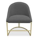 Ver imagem 4 de Kit 02 Cadeiras Poltrona de Jantar Bela Suede Base Metálica Industrial Dourado - Pallazio Grafite