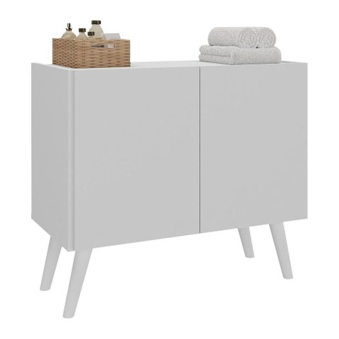 Gabinete Armário de Banheiro 62,5cm Retrô 2 Portas Multimóveis Mp5045 Branco