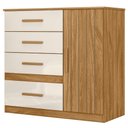 Ver imagem 6 de Cômoda para Quarto 98cm com 4 Gavetas Baco Freijo/off Z17 - Mpozenato