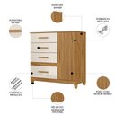 Ver imagem 3 de Cômoda para Quarto 98cm com 4 Gavetas Baco Freijo/off Z17 - Mpozenato