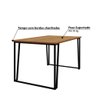 Mesa Lisa Industrial 130 cm com base Metalon - Preto/Natural - 3