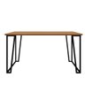 Mesa Lisa Industrial 130 cm com base Metalon - Preto/Natural - 1