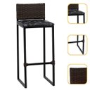 Ver imagem 1 de Banco Quadrado Junco Argila para Bancada Alta Cozinha Área Gourmet Bistrô Piscina Bar