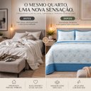 Ver imagem 7 de Colcha Cobre Leito King Veneza 300 Fios Bordado 3 Peças:Azul