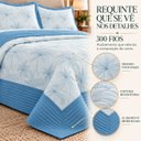 Ver imagem 2 de Colcha Cobre Leito King Veneza 300 Fios Bordado 3 Peças:Azul