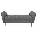 Ver imagem 1 de Recamier Calçadeira Grécia 140cm Estofado com Estrutura em MDF Cinza Smf Decor