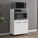 Ver imagem 2 de Armário Multiuso Cozinha para Forno Micro-ondas Thaís 02 Portas Branco - Desk Design
