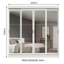 Ver imagem 4 de Guarda-roupa Casal Madesa Austin 4 Portas de Correr de Espelho 3 Gavetas