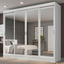 Ver imagem 2 de Guarda-roupa Casal Madesa Austin 4 Portas de Correr de Espelho 3 Gavetas