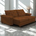 Ver imagem 1 de Sofá Retrátil e Reclinável 2,30m Clara | Conforto Premium e Design Elegante Terracota