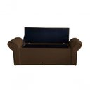 Ver imagem 3 de Kit Dubaí Cabeceira de Cama Box Casal e Recamier Baú Queen 160 Cm Suede Marrom do Lar Móveis
