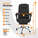 Ver imagem 4 de Cadeira para Escritório Presidente Estofada com Apoio para Pés