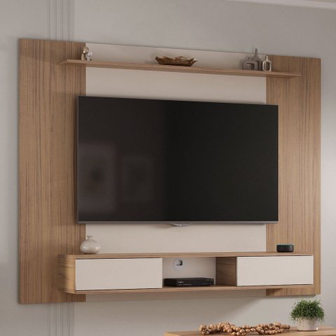 Painel para Tv até 75 Polegadas Nevada 2 Portas Carvalho/off White - Pnr Móveis