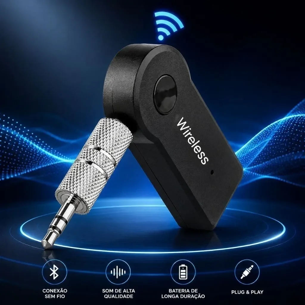 Ver imagem 3 de Receptor Wireless Adaptador P2 Auxiliar Portátil Universal