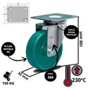 Ver imagem 2 de Rodizio Alta Temperatura Inox 3 Pol. Giratório S/freio 230ºc