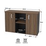Armário Credenza Escritório Baixo Semiaberto Portas C/chave Netmobil - Nogal/preto - 6