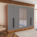Ver imagem 1 de Guarda Roupa Casal 242,1cm 6 Portas com Espelho 240852 Valência Politorno Móveis