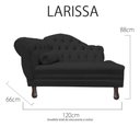 Ver imagem 5 de Recamier Divã Sofá 120cm Recepção Sala Larissa Suede:preto/liso