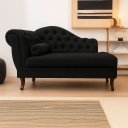 Ver imagem 1 de Recamier Divã Sofá 120cm Recepção Sala Larissa Suede:preto/liso