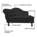 Ver imagem 4 de Recamier Divã Sofá 120cm Recepção Sala Larissa Suede:preto/liso