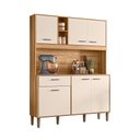 Ver imagem 1 de Cozinha Compacta Erva Doce 140 6 Portas 1 Gaveta Freijó/off White Cristal - Nicioli