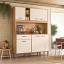 Ver imagem 2 de Cozinha Compacta Erva Doce 140 6 Portas 1 Gaveta Freijó/off White Cristal - Nicioli