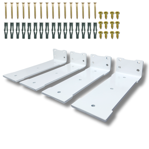 Kit 4 Suportes para Prateleira 20cm Formato Largo Cantoneira Aço Reforçado Mão Francesa Branco