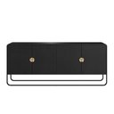 Ver imagem 2 de Buffet Sala Orgânico 180cm X 75cm C/ 4 Portas e Pés em Metal Cor:nero com Preto