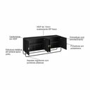 Ver imagem 5 de Buffet Sala Orgânico 180cm X 75cm C/ 4 Portas e Pés em Metal Cor:nero com Preto