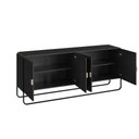 Ver imagem 4 de Buffet Sala Orgânico 180cm X 75cm C/ 4 Portas e Pés em Metal Cor:nero com Preto