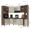 Ver imagem 4 de Cozinha Modulada Completa Fidelitá Lisboa 6 Peças 375cm 14 Portas 3 Gavetas com Tampo