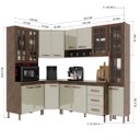 Ver imagem 4 de Cozinha Modulada Completa Fidelitá Lisboa 6 Peças 375cm 14 Portas 3 Gavetas com Tampo
