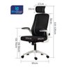 Cadeira De Escritório Milão Blidshop  Ergonômica Giratória Home Office 120kg - Branca e Preta - 9