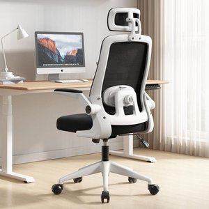 Cadeira De Escritório Milão Blidshop  Ergonômica Giratória Home Office 120kg - Branca e Preta