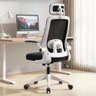 Cadeira De Escritório Milão Blidshop  Ergonômica Giratória Home Office 120kg - Branca e Preta - 1