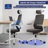 Cadeira De Escritório Milão Blidshop  Ergonômica Giratória Home Office 120kg - Branca e Preta - 5