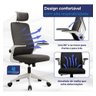 Cadeira De Escritório Milão Blidshop  Ergonômica Giratória Home Office 120kg - Branca e Preta - 2