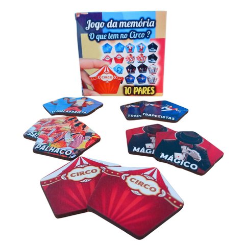 Jogo da Memória Cognitivo Circo de 10 Pares