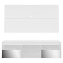 Ver imagem 3 de Rack Com Painel Tv 65" Suspenso Com Espelho Flórida Multimóveis V3322 Branco Branco
