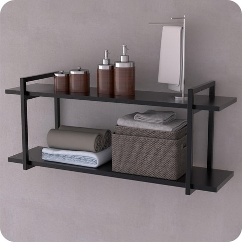 Prateleira Estilo Industrial Banheiro Parede Gnd Pp 100cm