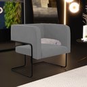 Ver imagem 2 de Poltrona Decorativa Scarlett D02 Base de Aço Preto Veludo Cinza B-317 - Lyam Decor