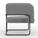 Ver imagem 6 de Poltrona Decorativa Scarlett D02 Base de Aço Preto Veludo Cinza B-317 - Lyam Decor