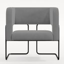 Ver imagem 3 de Poltrona Decorativa Scarlett D02 Base de Aço Preto Veludo Cinza B-317 - Lyam Decor