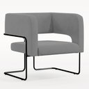 Ver imagem 1 de Poltrona Decorativa Scarlett D02 Base de Aço Preto Veludo Cinza B-317 - Lyam Decor