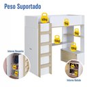 Ver imagem 7 de Cama Infantil Elevada com Escrivaninha e Armário Multifuncional Branco/Carvalho - Completa Móveis