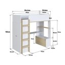 Ver mais imagens de Cama Infantil Elevada com Escrivaninha e Armário Multifuncional Branco/Carvalho - Completa Móveis