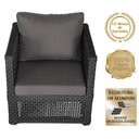 Ver imagem 3 de Mesa e 4 Poltronas Madri Corda Náutica Estofado 11 Trama Preto